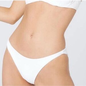 L*Space Camacho Ribbed Bikini Bottom In White, Size Xsmall, NWT